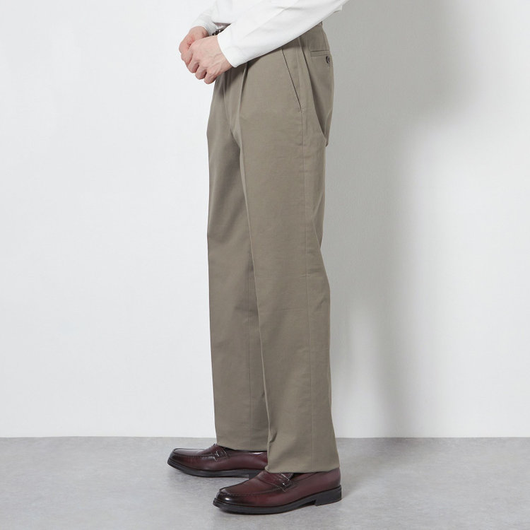 シルバーライン 【CLASSICO STRAIGHT】【年間】1タックテーパードパンツ/カーキ/※裾上げ必要 黄淡色