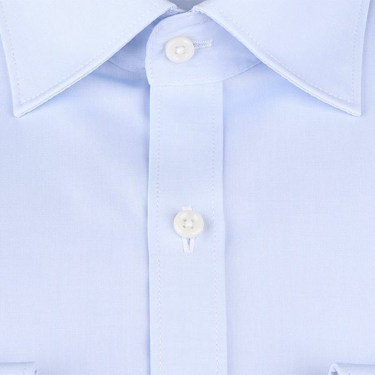 スーツセレクト 【WEB限定/OUTLET】【SKINNY】【形態安定】ワイドカラードレスワイシャツ/ブルー×ソリッド ブルー系(青)