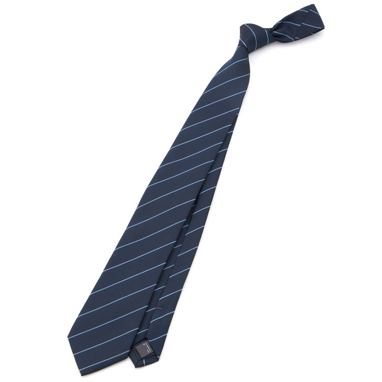ブラックライン 【BLACK LINE】シルクブレンドストライプネクタイ 7.5cm幅/ネイビー×ブルー その他