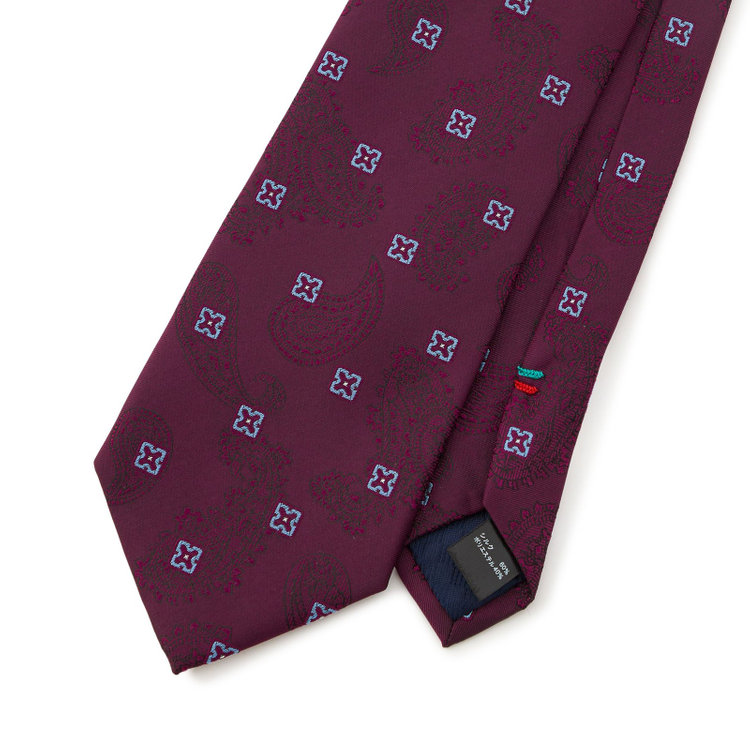 シルバーライン 【SILVER LINE】シルクブレンドペイズリーネクタイ 8.5cm幅/ワイン その他