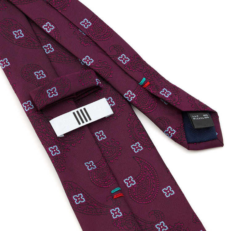 シルバーライン 【SILVER LINE】シルクブレンドペイズリーネクタイ 8.5cm幅/ワイン その他