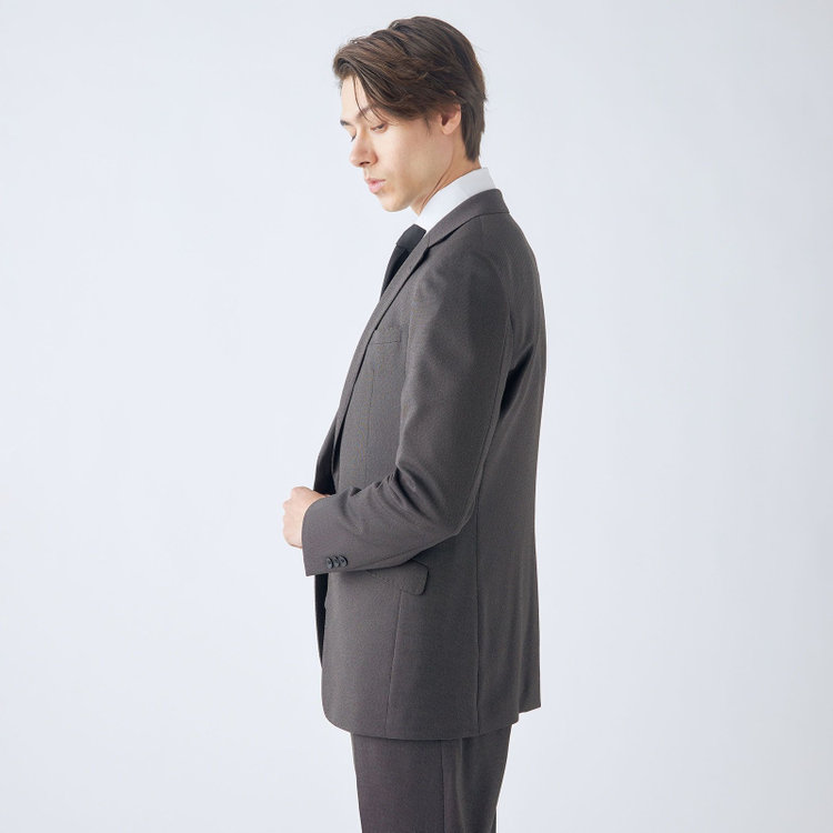 ブラックライン 【SLIM TAPERED_2】【年間】2釦シングルスリーピーススーツ 0タック/グレー/ウエストシャーリング/4S SUSTAINABILITY&ECOLOGY FABRIC/リバーシブルベスト仕様（ブラック）/※パンツ裾上げ済仕様 グレー濃色