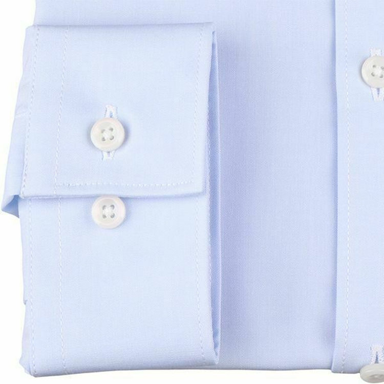スーツセレクト 【SKINNY】【形態安定】ワイドカラードレスワイシャツ/ブルー×ソリッド ブルー系(青)