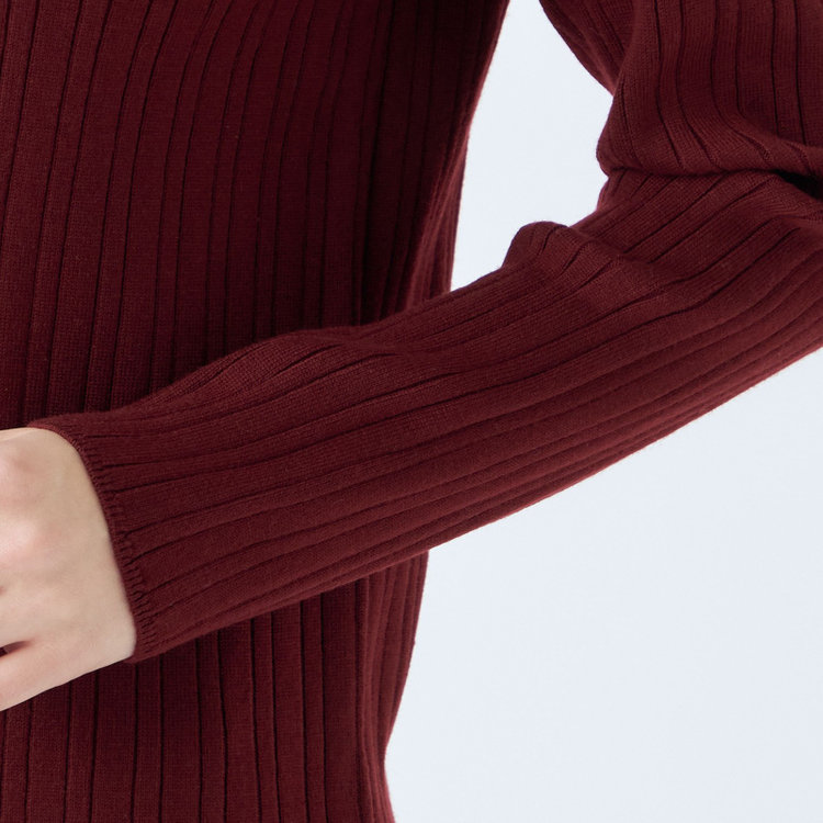 シルバーライン 【SL】【秋冬】ボートネック ニットセーター/ワイン/マシンウォッシャブル 赤濃色