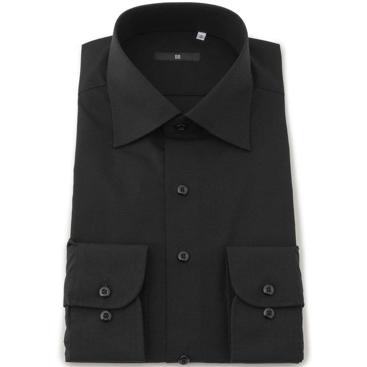 ブラックライン 【BLACK LINE】【形態安定】ワイドカラードレスワイシャツ/ブラック 黒