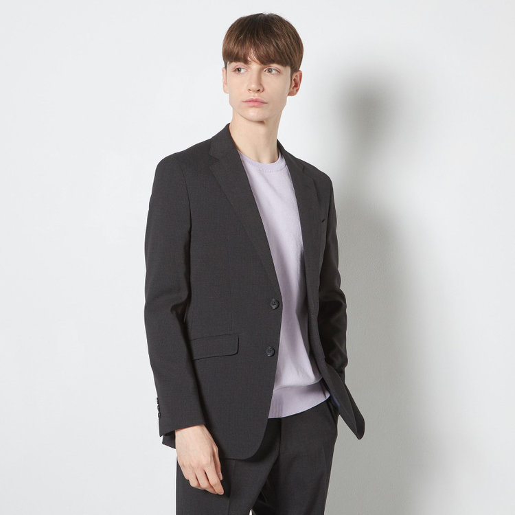 スーツセレクト 【RBC】【5分袖】コットンブレンドクルーネックニット/パープル/「マシンウォッシャブル」「UVカット」「接触冷感」 紫淡色