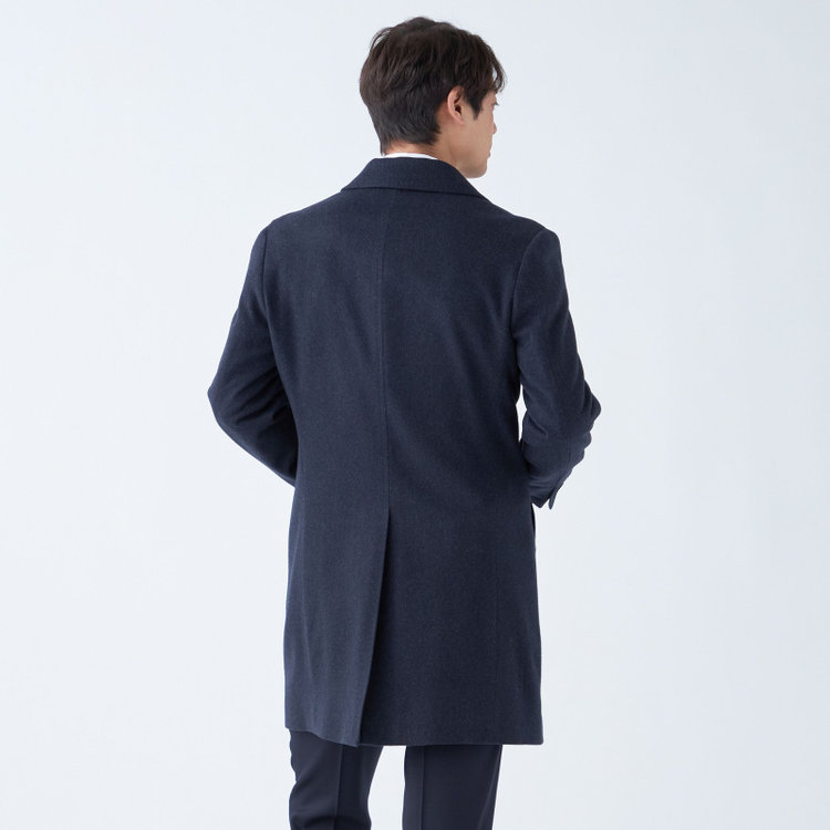 ブラックライン 【BL】ウールチェスターコート/ネイビー×ソリッド/NEW ZEALAND WOOL LIMITED EDITION 紺中間