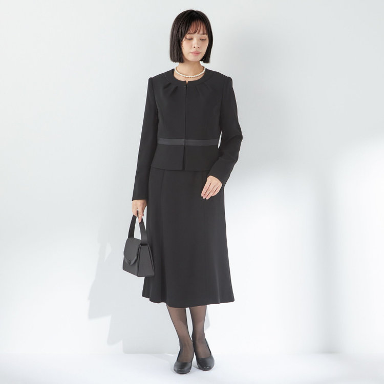 ソノタ 【SL】【年間】ノーカラー前開きアンサンブルレディースフォーマル 黒