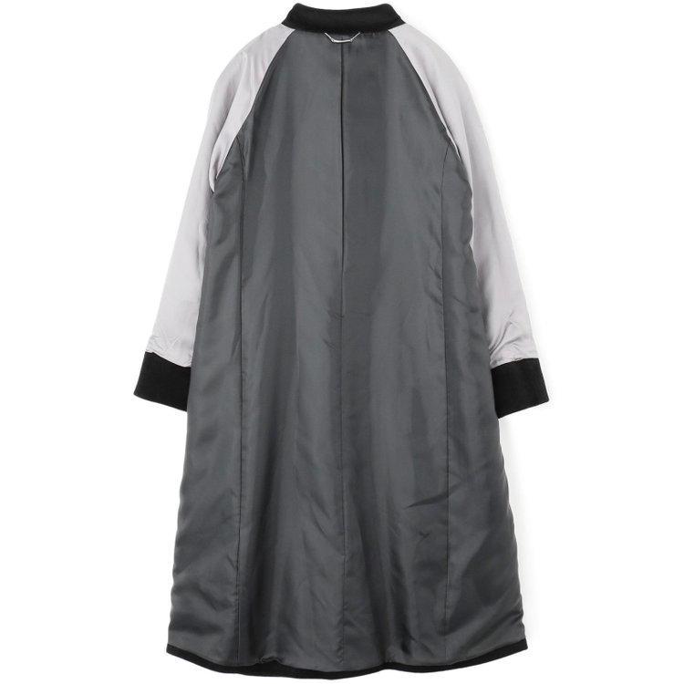 シルバーライン スタンドカラーロングコート/ブラック 黒