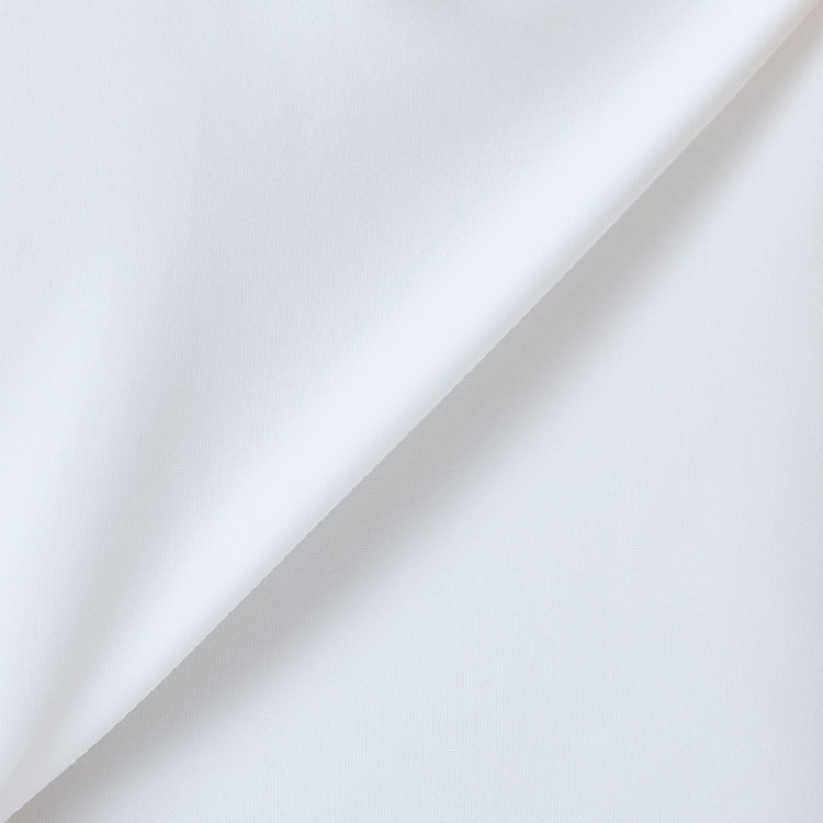 シルバーライン 【SL/長袖】Vネックポイントビジューホック付きプルオーバーブラウス/ホワイト/2WAYストレッチ/UV加工/ウォッシャブル 白