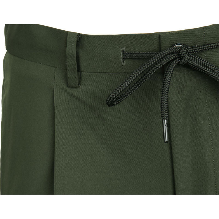 スーツセレクト 【WEB限定/OUTLET】【発送在庫あり】【RBC】【年間】1タックテーパードパンツ/カーキ/ドローコード/ウエストシャーリング/LIMONTAEAST fabrics designed in italy/MB×SUIT SELECT グリーン系(緑)