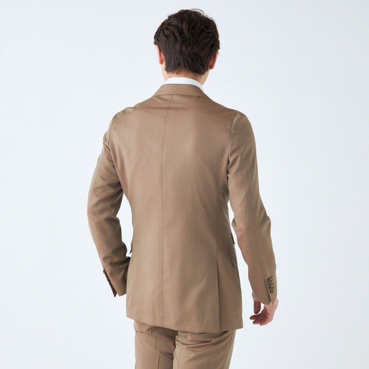 シルバーライン 【CLASSICO TAPERED】【春夏】6釦2掛けダブルスーツ 1タック/ライトブラウン/チェンジポケット/MARZOTTO/※パンツ裾直し必要 茶淡色