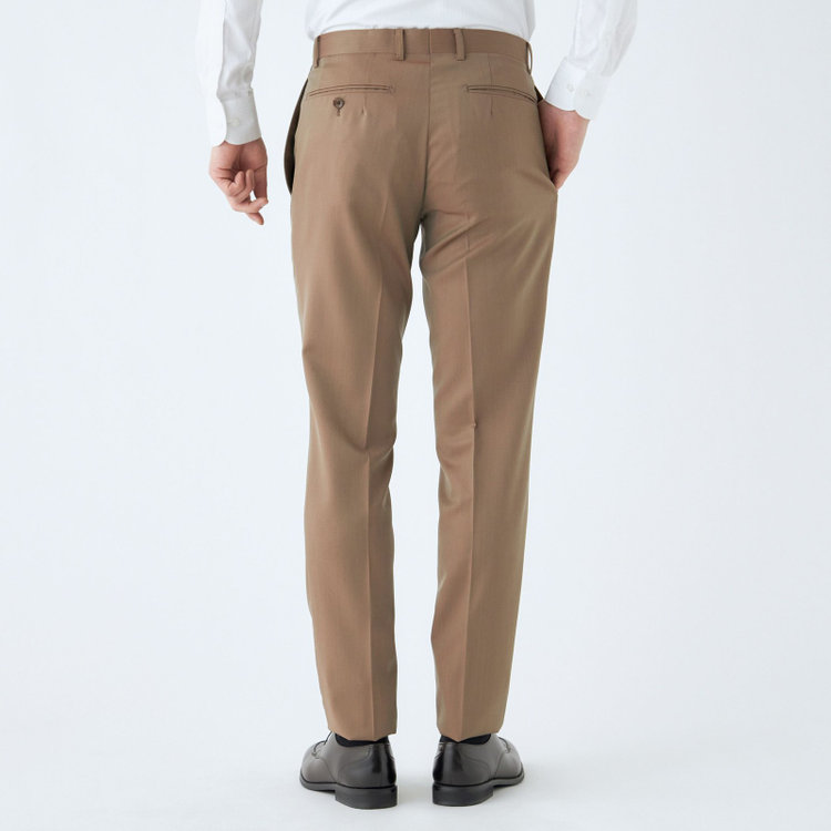 シルバーライン 【CLASSICO TAPERED】【春夏】6釦2掛けダブルスーツ 1タック/ライトブラウン/チェンジポケット/MARZOTTO/※パンツ裾直し必要 茶淡色