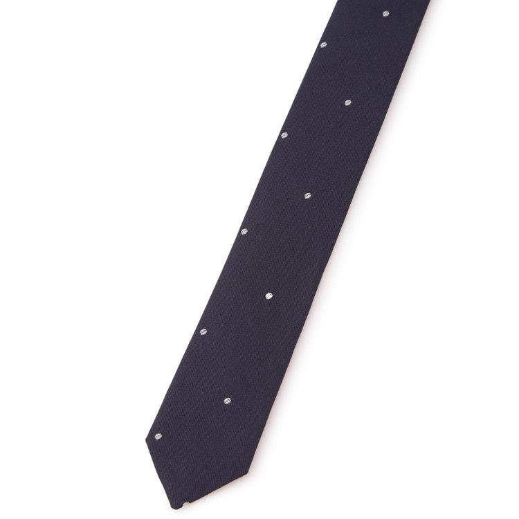 シルバーライン 【SILVER LINE】シルクコットンドットネクタイ 8.5cm幅/ネイビー/JAPAN MADE その他