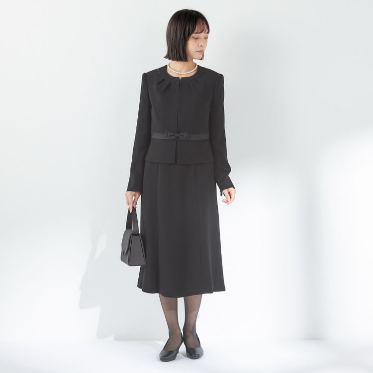 ソノタ 【SL】【年間】ノーカラー前開きアンサンブルレディースフォーマル 黒