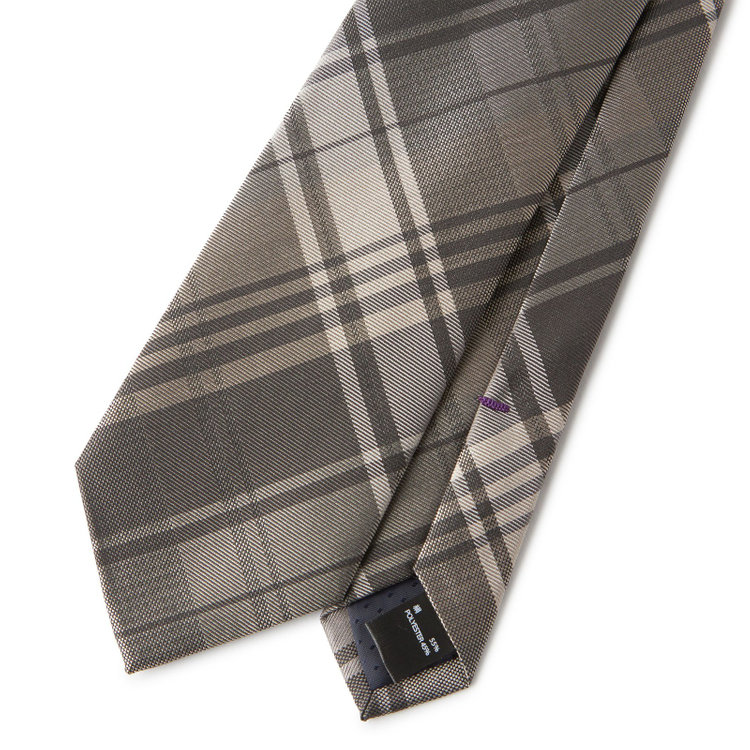 ブラックライン 【BLACK LINE】シルクブレンドチェックネクタイ 7.5cm幅/ベージュ その他