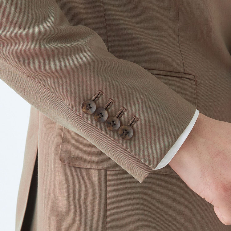 シルバーライン 【CLASSICO TAPERED】【春夏】6釦2掛けダブルスーツ 1タック/ライトブラウン/チェンジポケット/MARZOTTO/※パンツ裾直し必要 茶淡色