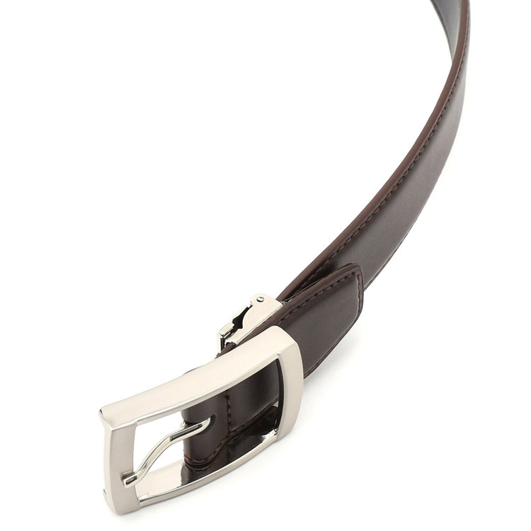 ブラックライン ピンバックルベルト 3.0幅/ダークブラウン(ウエスト91cmまで対応) 茶濃色