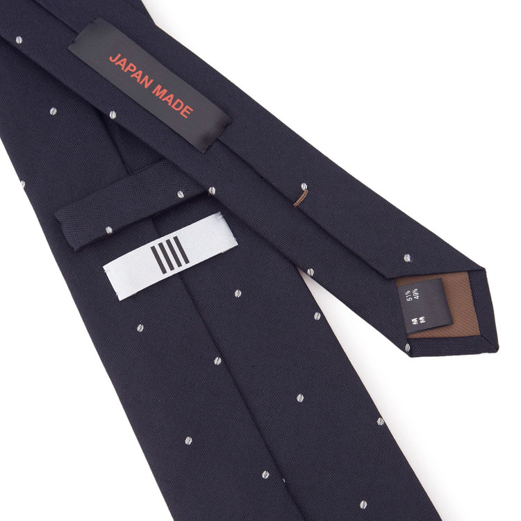 シルバーライン 【SILVER LINE】シルクコットンドットネクタイ 8.5cm幅/ネイビー/JAPAN MADE その他