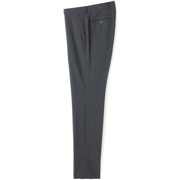 ブラックライン 【SLIM TAPERED】【春夏】ノータックテーパードパンツ/グレー×バーズアイ/「FREEZETECH 氷撃」冷感PRINT/4S SUSTAINABILITY&ECOLOGY FABRIC「ウォッシャブル」「ストレッチ」/※裾上げ済み仕様 グレー濃色