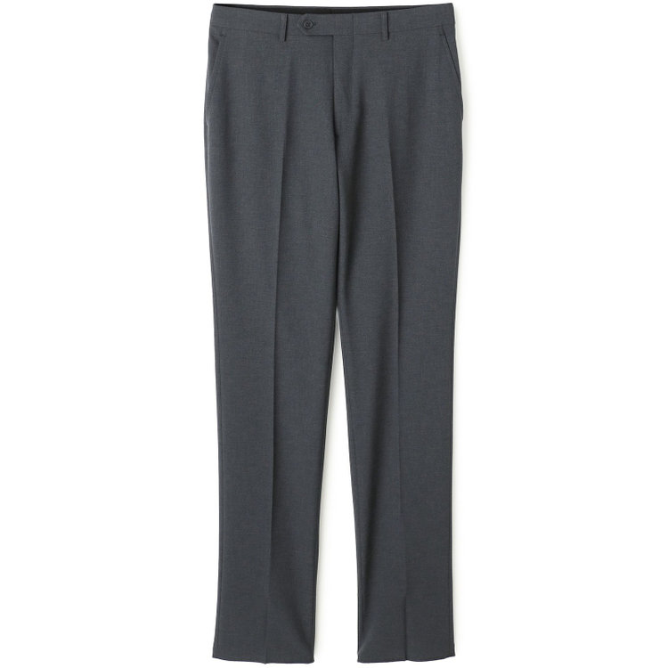 ブラックライン 【SLIM TAPERED】【春夏】ノータックテーパードパンツ/グレー×バーズアイ/「FREEZETECH 氷撃」冷感PRINT/4S SUSTAINABILITY&ECOLOGY FABRIC「ウォッシャブル」「ストレッチ」/※裾上げ済み仕様 グレー濃色