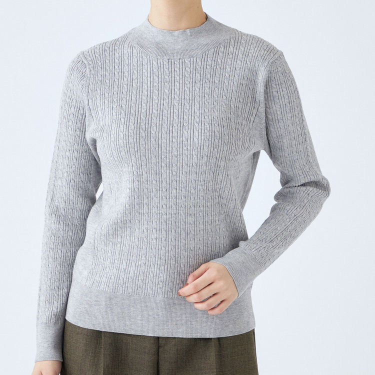 シルバーライン 【SL】【秋冬】 ハイネック ニットセーター/グレー/マシンウォッシャブル グレー淡色