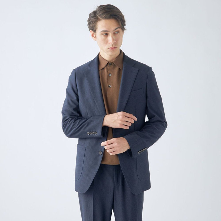 シルバーライン 【CLASSICO TAPERED】【春夏】1タックテーパードパンツ/ネイビー/ウエストシャーリング仕様/4S SUSTAINABILITY&ECOLOGY FABRIC/※裾直し必要 紺濃色