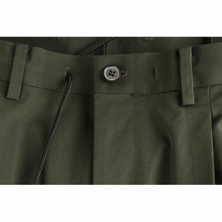 スーツセレクト 【WEB限定/OUTLET】【発送在庫あり】【RBC】【年間】1タックテーパードパンツ/カーキ/ドローコード/ウエストシャーリング/LIMONTAEAST fabrics designed in italy/MB×SUIT SELECT グリーン系(緑)