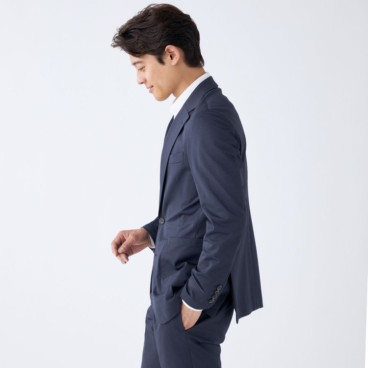 シルバーライン 【CLASSICO TAPERED】【春夏】2釦シングルジャケット/ネイビー/パッチポケット/4S SUSTAINABILITY&ECOLOGY FABRIC/RIRANCHA 紺中間