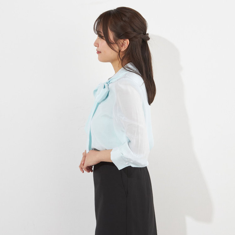 サマンサ 【SUIT SELECT×Samantha Thavasa】【長袖】リボンブラウス/ミント 緑淡色