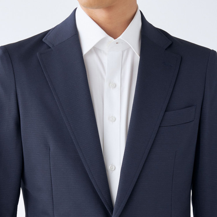 シルバーライン 【CLASSICO TAPERED】【春夏】2釦シングルジャケット/ネイビー/パッチポケット/4S SUSTAINABILITY&ECOLOGY FABRIC/RIRANCHA 紺中間