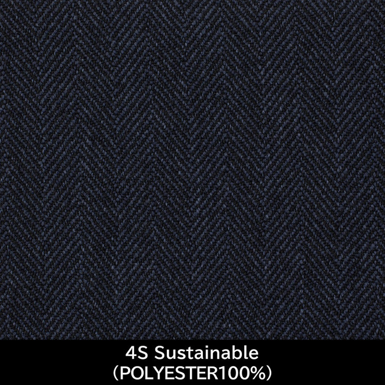 スーツセレクト 【日本製】【MEN'S】【パターンオーダー】【CLASSICO TAPERED S】【秋冬】スーツ/ネイビー×ヘリンボーンストライプ/4S Sustainable (POLYESTER100%) ネイビー系(紺)
