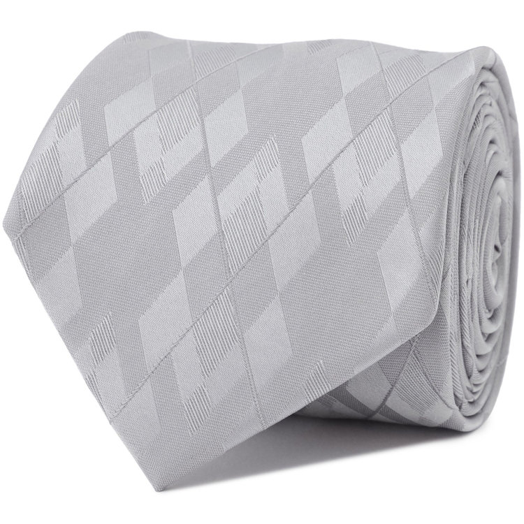 ブラックライン 【BLACK LINE】シルクブレンドチェックネクタイ 7.5cm幅/シルバー その他