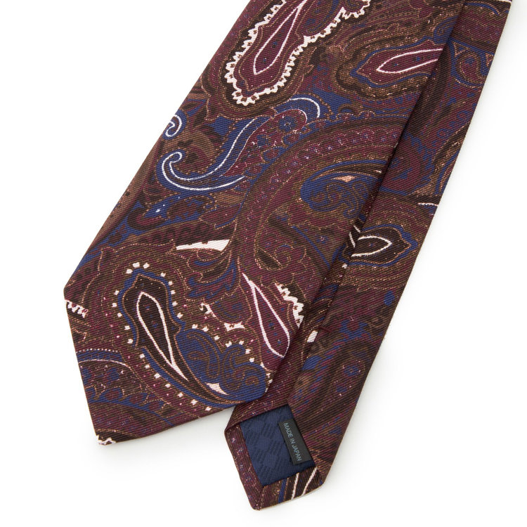 シルバーライン 【発送在庫あり】【SL】コットンシルクペイズリーネクタイ 8.5cm幅/ワイン/ITALIAN FABRICS その他