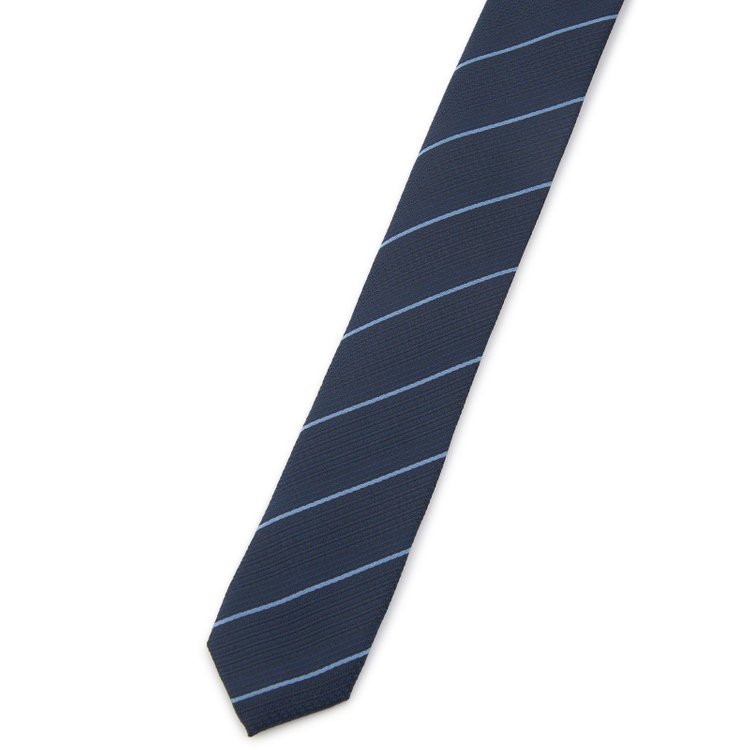 ブラックライン 【BLACK LINE】シルクブレンドストライプネクタイ 7.5cm幅/ネイビー×ブルー その他