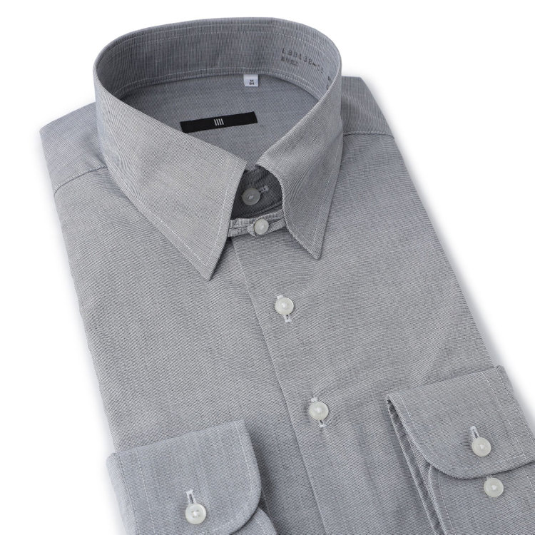 ブラックライン 【発送在庫あり】【BLACK LINE】【形態安定】タブカラードレスワイシャツ/グレー グレー中間