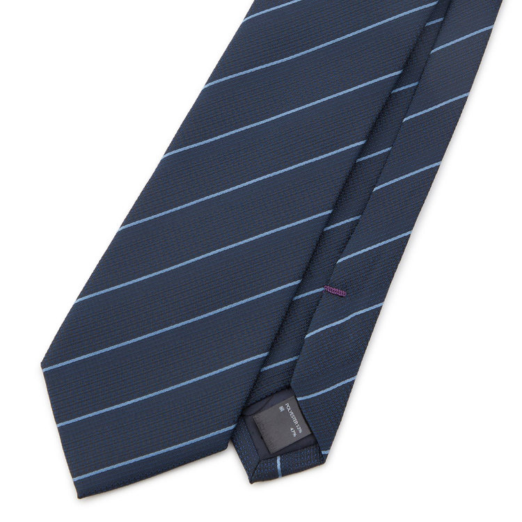ブラックライン 【BLACK LINE】シルクブレンドストライプネクタイ 7.5cm幅/ネイビー×ブルー その他
