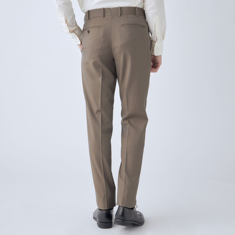 シルバーライン 【発送在庫あり】【CLASSICO TAPERED】【春夏】3釦段返りシングルスーツ 2タック/ブラウン/パッチポケット/ウエストムーブ/MARZOTTO/※パンツ裾直し必要 茶中間