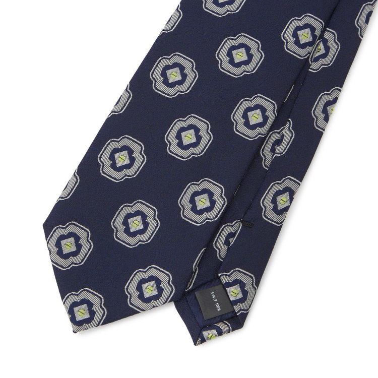 シルバーライン 【SILVER LINE】シルク小紋ネクタイ 8.0cm幅/ネイビー その他