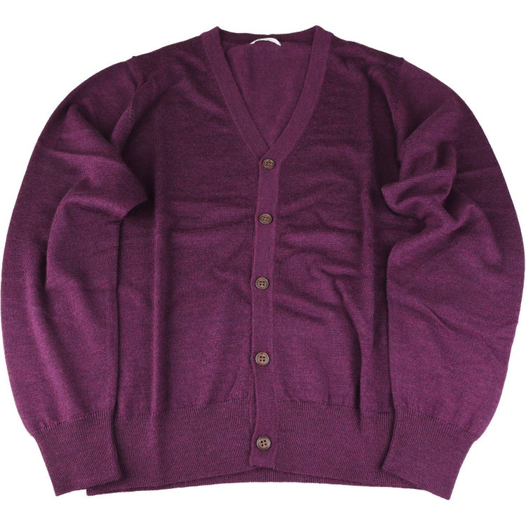 スーツセレクト 【発送在庫あり】【RBC】【秋冬】ニットカーディガン/パープル/ZEGNA BARUFFA/マシンウォッシャブル パープル系(紫)