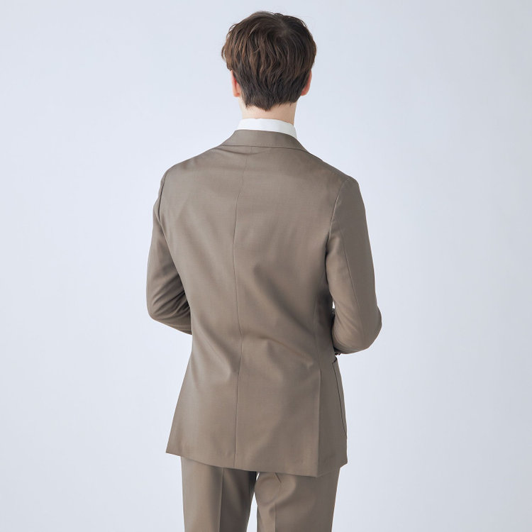 シルバーライン 【発送在庫あり】【CLASSICO TAPERED】【春夏】3釦段返りシングルスーツ 2タック/ブラウン/パッチポケット/ウエストムーブ/MARZOTTO/※パンツ裾直し必要 茶中間