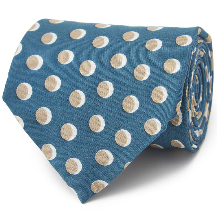 シルバーライン 【SILVER LINE】シルク小紋ネクタイ 8.5cm幅/ブルー/SARUTAHIKO COFFEE その他