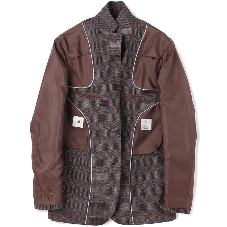 シルバーライン 【5DAYS CLOSET】【RBC】【春夏】2釦シングルジャケット/ブラウン×チェック/4S SUSTAINABILITY&ECOLOGY FABRIC 茶中間