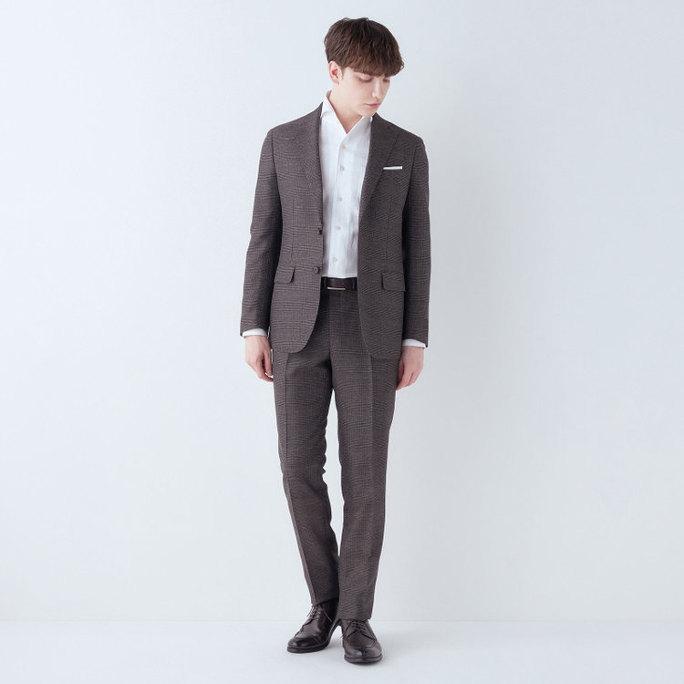 シルバーライン 【5DAYS CLOSET】【RBC】【春夏】2釦シングルジャケット/ブラウン×チェック/4S SUSTAINABILITY&ECOLOGY FABRIC 茶中間