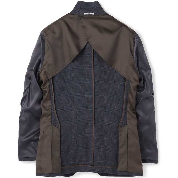 シルバーライン 【発送在庫あり】【CLASSICO TAPERED】【秋冬】2釦シングルスリーピーススーツ 1タック/ネイビー×プレイド/ウエストムーブ/4S SUSTAINABILITY&ECOLOGY FABRIC/※パンツ裾上げ済仕様 紺中間