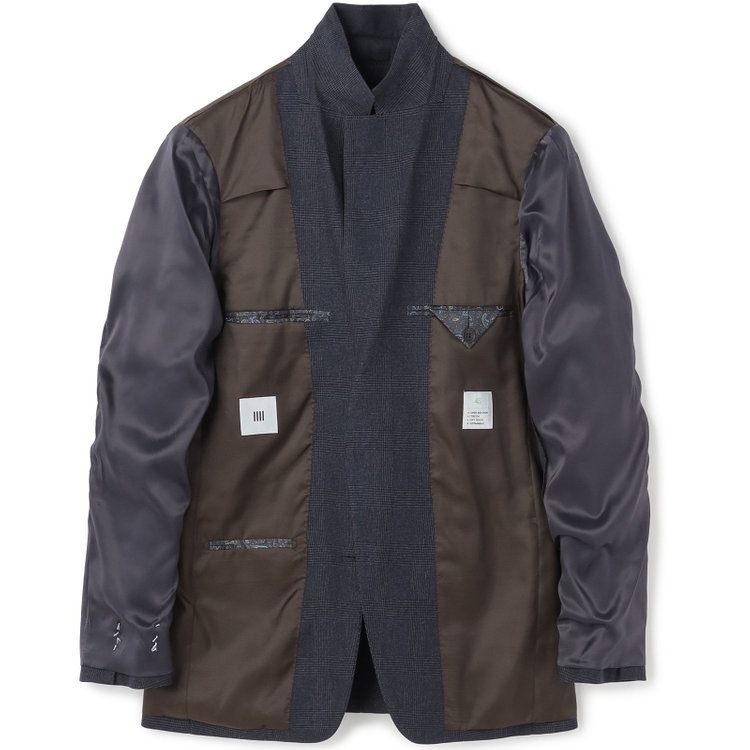 シルバーライン 【発送在庫あり】【CLASSICO TAPERED】【秋冬】2釦シングルスリーピーススーツ 1タック/ネイビー×プレイド/ウエストムーブ/4S SUSTAINABILITY&ECOLOGY FABRIC/※パンツ裾上げ済仕様 紺中間