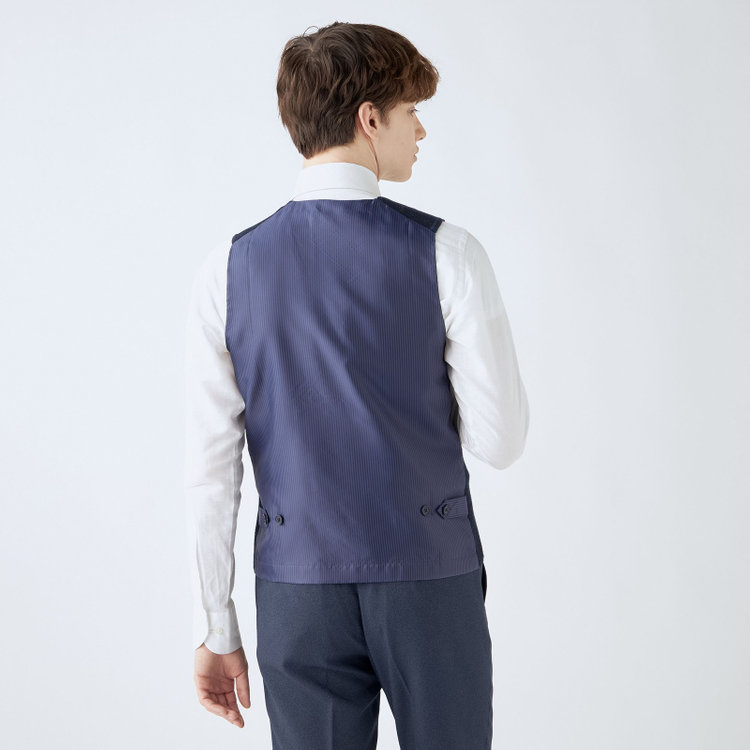 スーツセレクト 【RBC】【秋冬】ミラノリブ ニットダブルジレ(ベスト)/ネイビー 紺中間