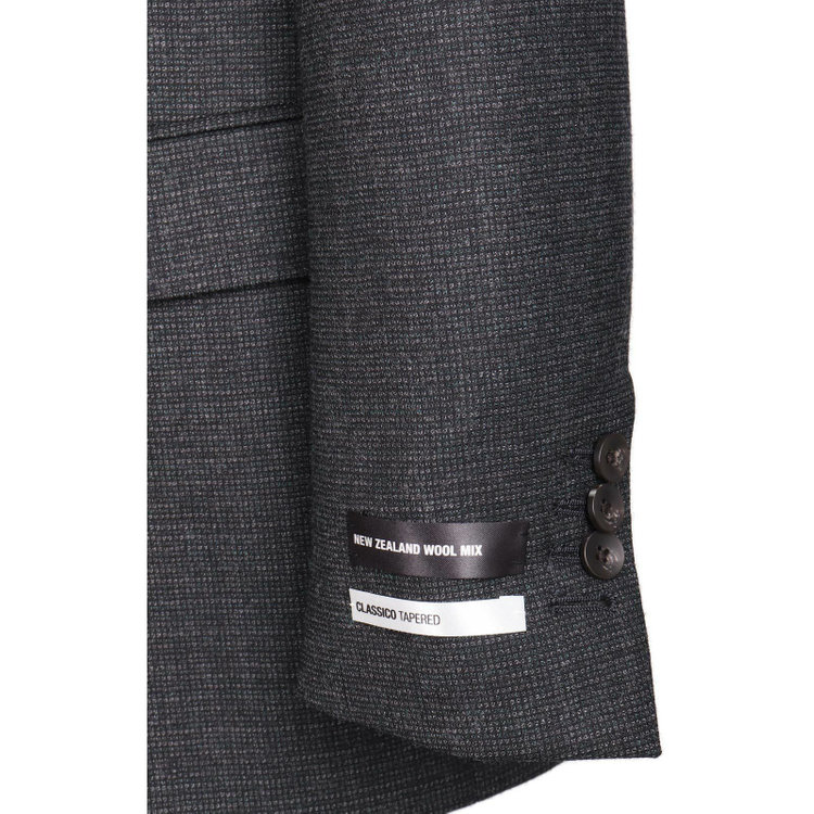 スーツセレクト 【発送在庫あり】【CLASSICO TAPERED】【秋冬】3釦段返りシングルスーツ 2タック/グレー×バーズアイ/サイドAJ/NEW ZEALAND WOOL MIX グレー系(灰)