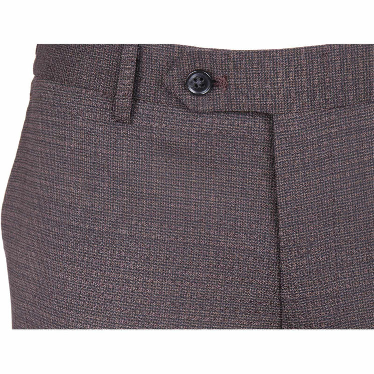 スーツセレクト 【SLIM TAPERED】【春夏】0タックテーパードパンツ/ブラウン/ウエストシャーリング仕様/ウールエアー ブラウン系(茶)