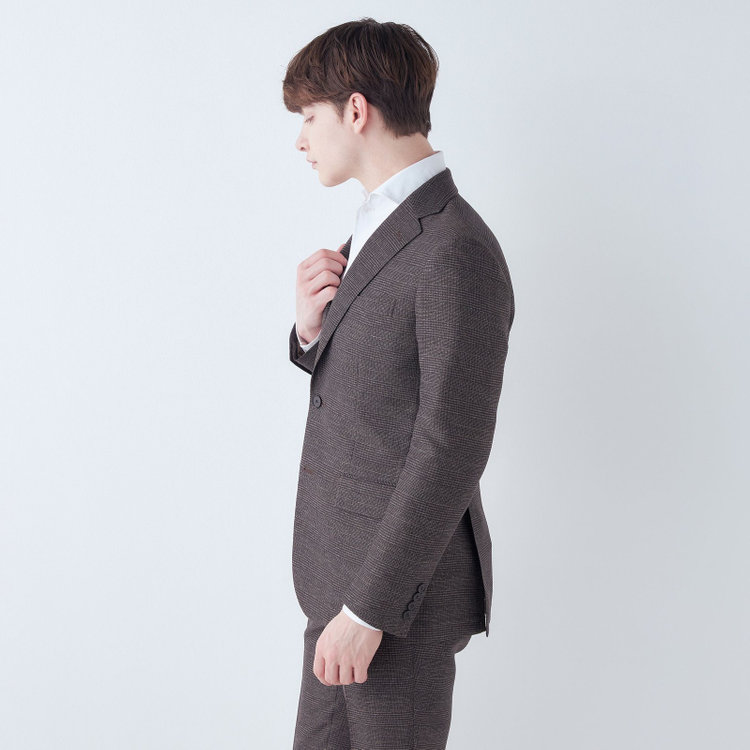 シルバーライン 【5DAYS CLOSET】【RBC】【春夏】2釦シングルジャケット/ブラウン×チェック/4S SUSTAINABILITY&ECOLOGY FABRIC 茶中間